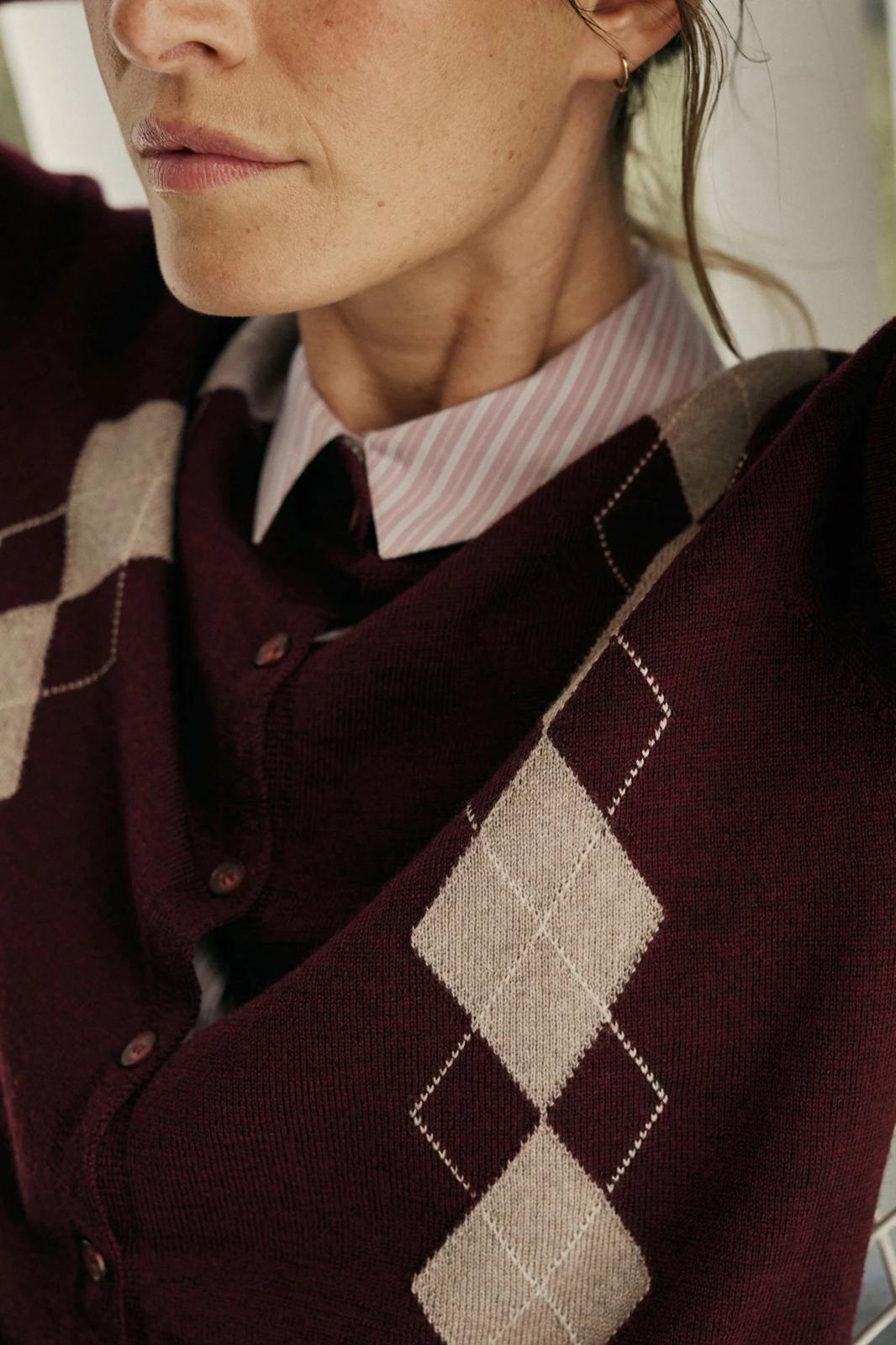 CHAQUETA ROMBOS MERINO