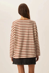 CAMISETA MARINIÈRE FILLY ECRU/FOX