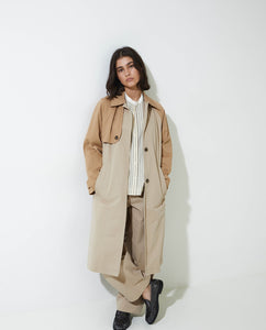 GABARDINA LARGA ALGODÓN BEIGE