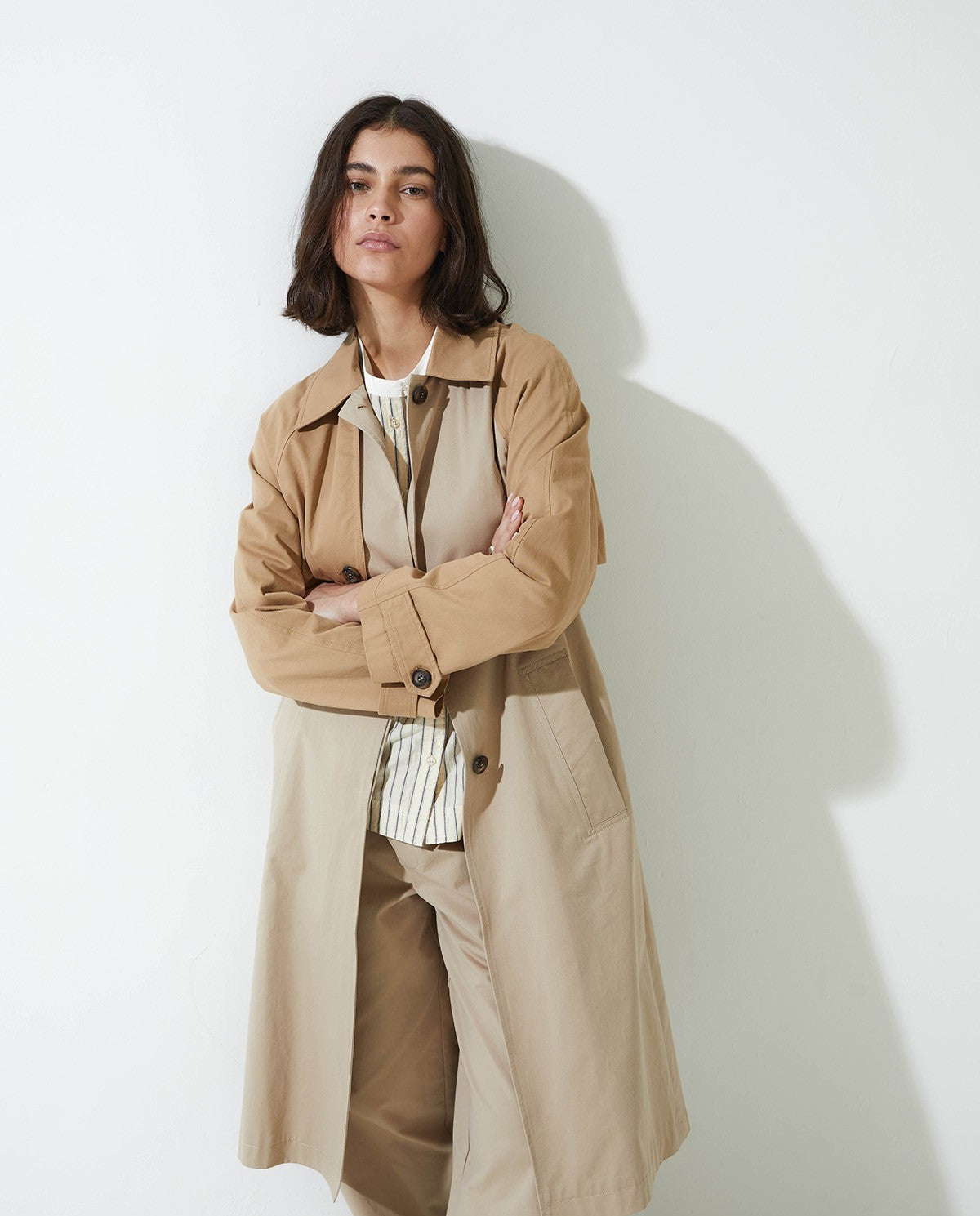GABARDINA LARGA ALGODÓN BEIGE