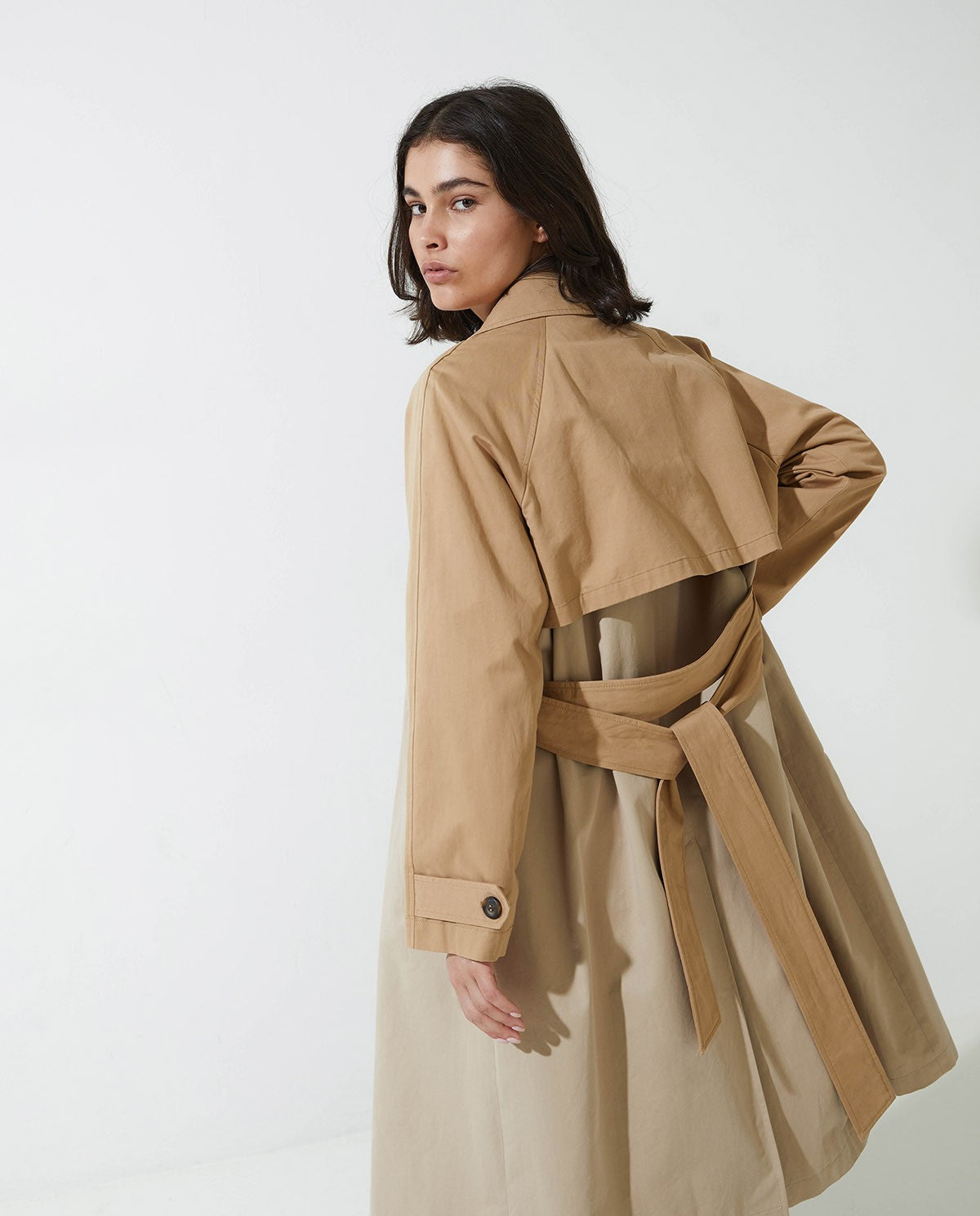 GABARDINA LARGA ALGODÓN BEIGE