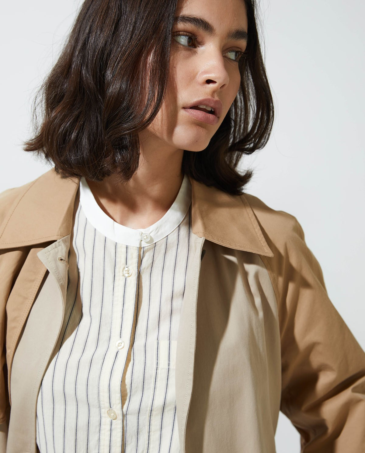GABARDINA LARGA ALGODÓN BEIGE