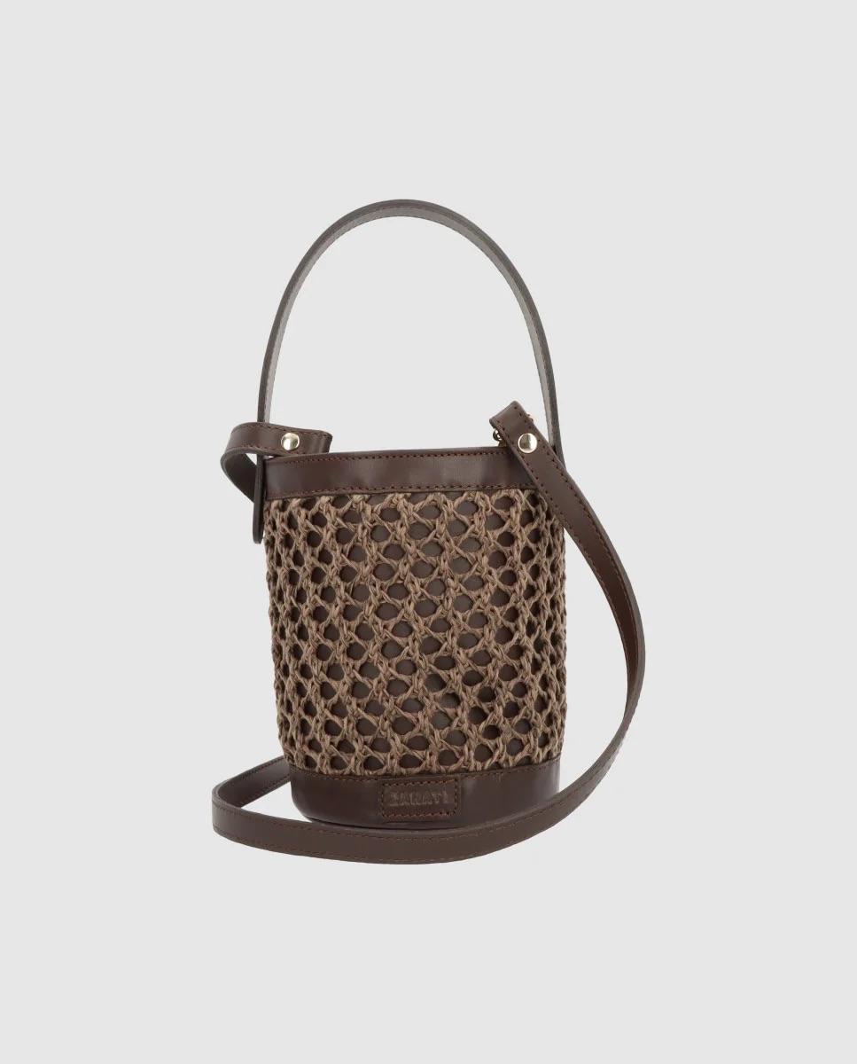 BOLSO CUBO ZIG ZAG MARRÓN