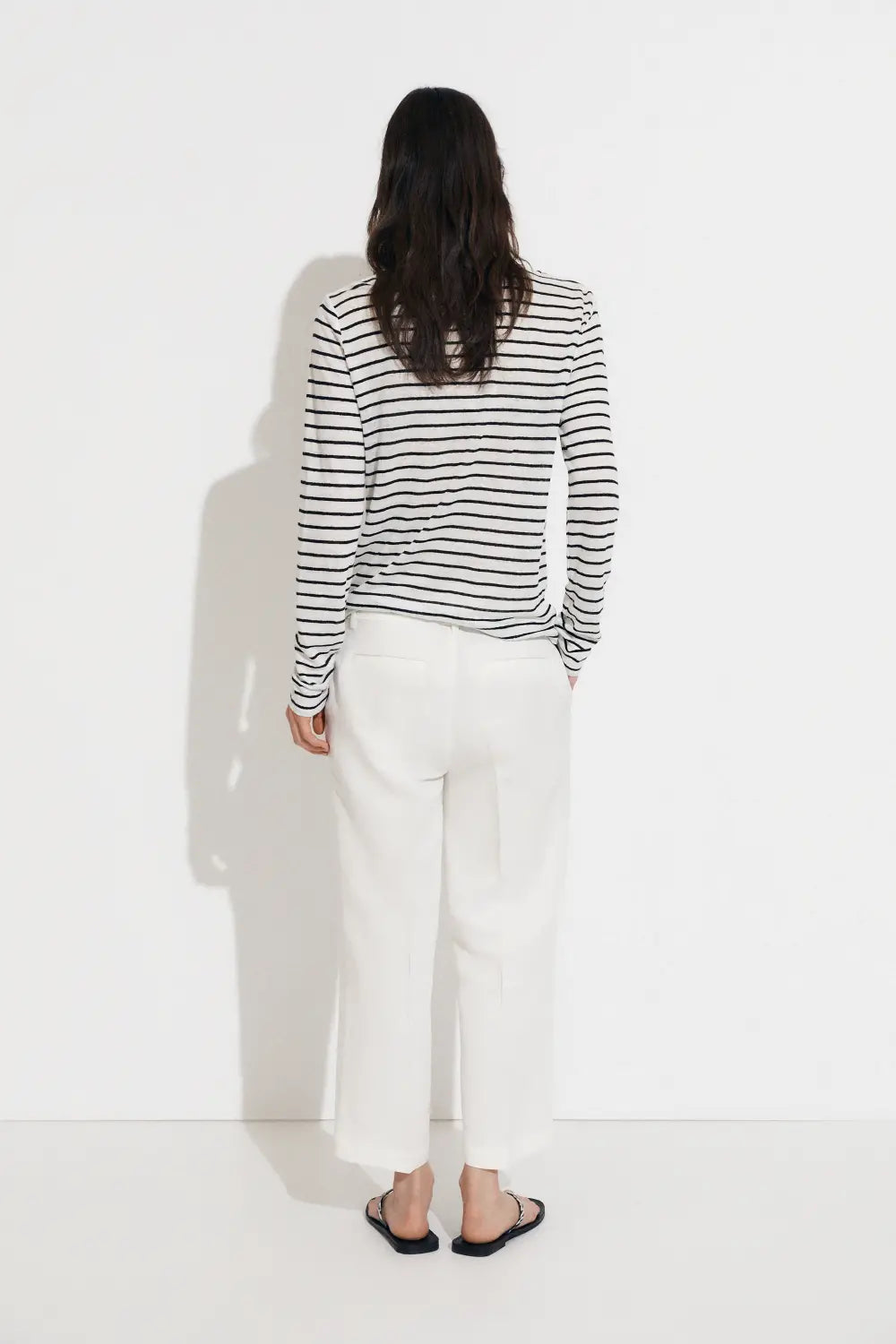 CAMISETA TS LINEN STRIPES BLACK