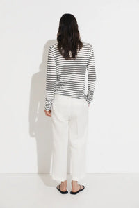 CAMISETA TS LINEN STRIPES BLACK