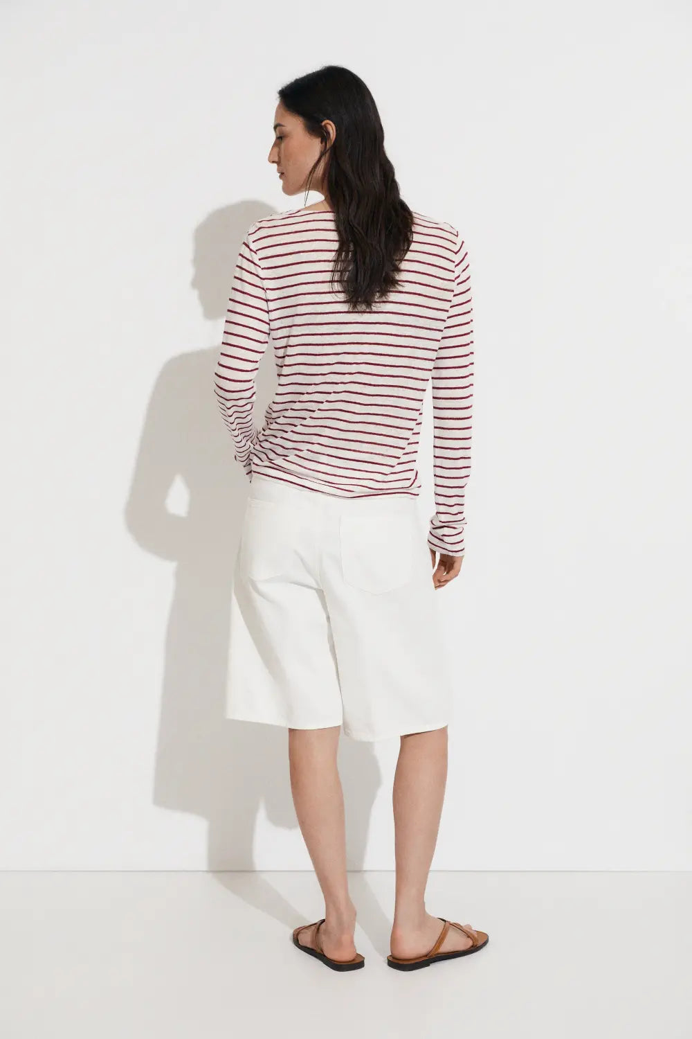 CAMISETA TS LINEN STRIPES ROJO