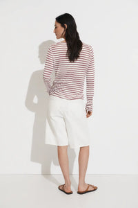 CAMISETA TS LINEN STRIPES ROJO