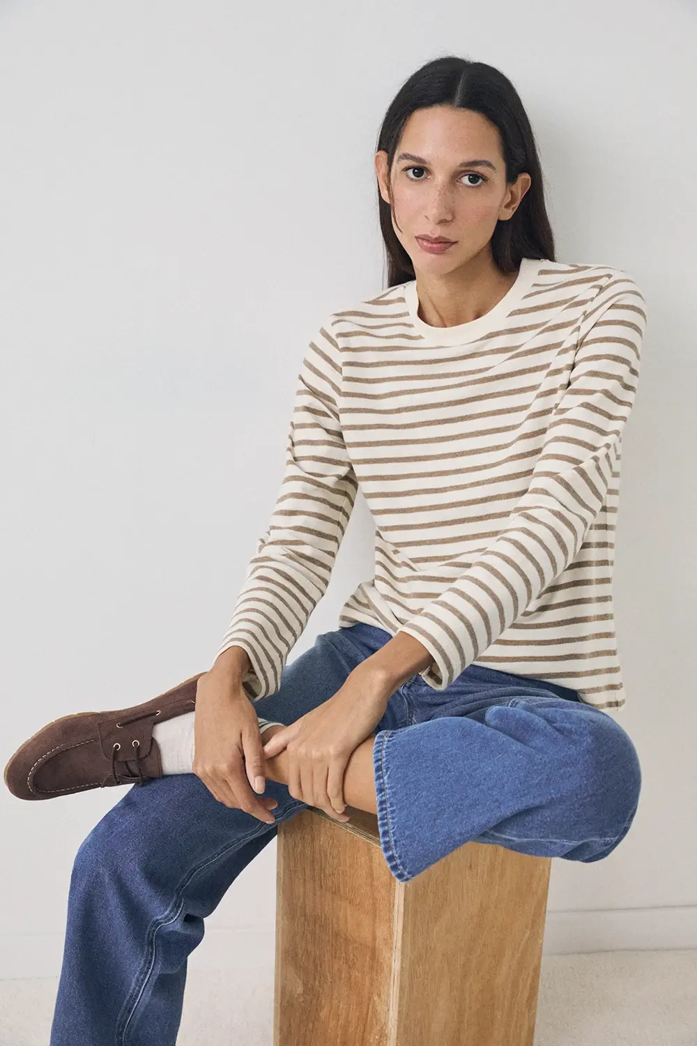 SUDADERA STRIPES ECRU-BEIGE