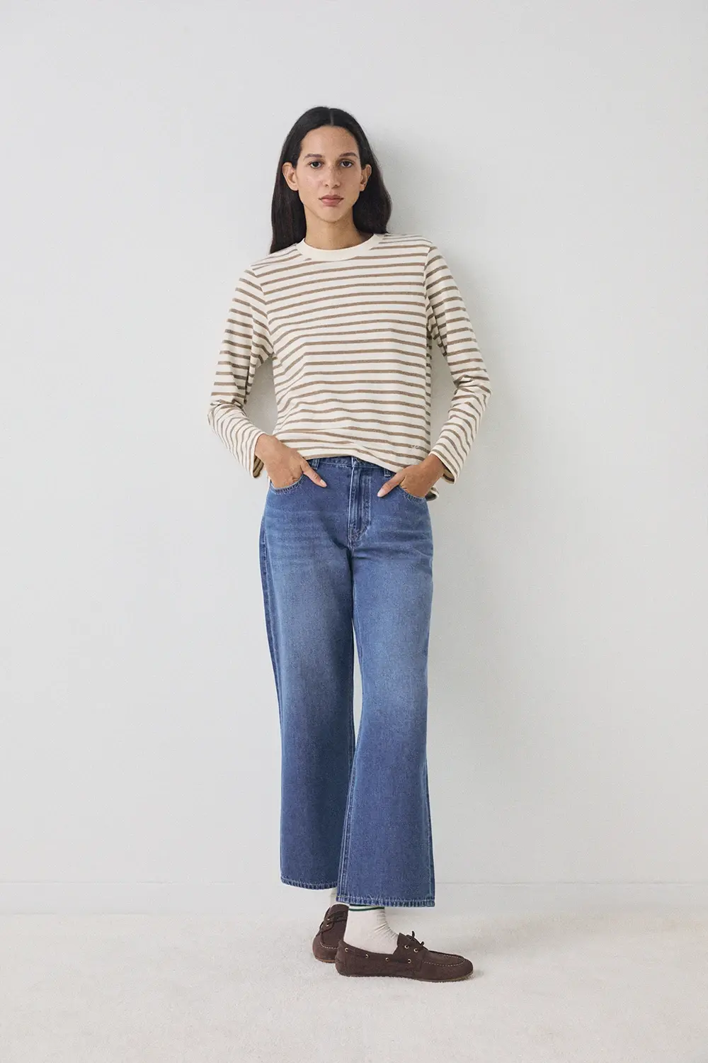 SUDADERA STRIPES ECRU-BEIGE