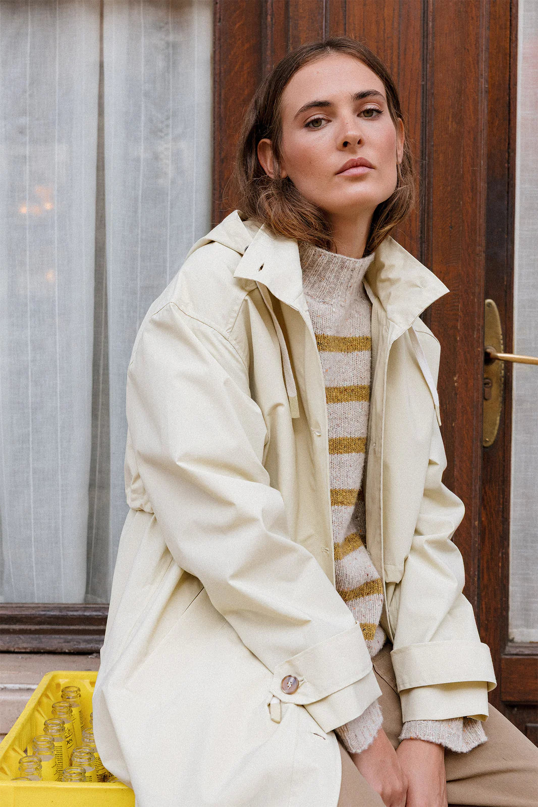 JERSEY A RAYAS CONTRASTE BEIGE