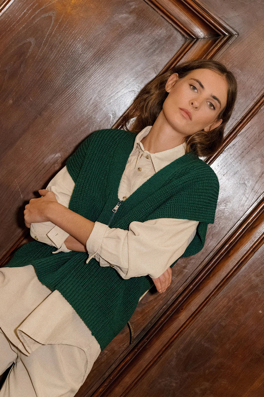 CHALECO PUNTO CREMALLERA BOTELLA