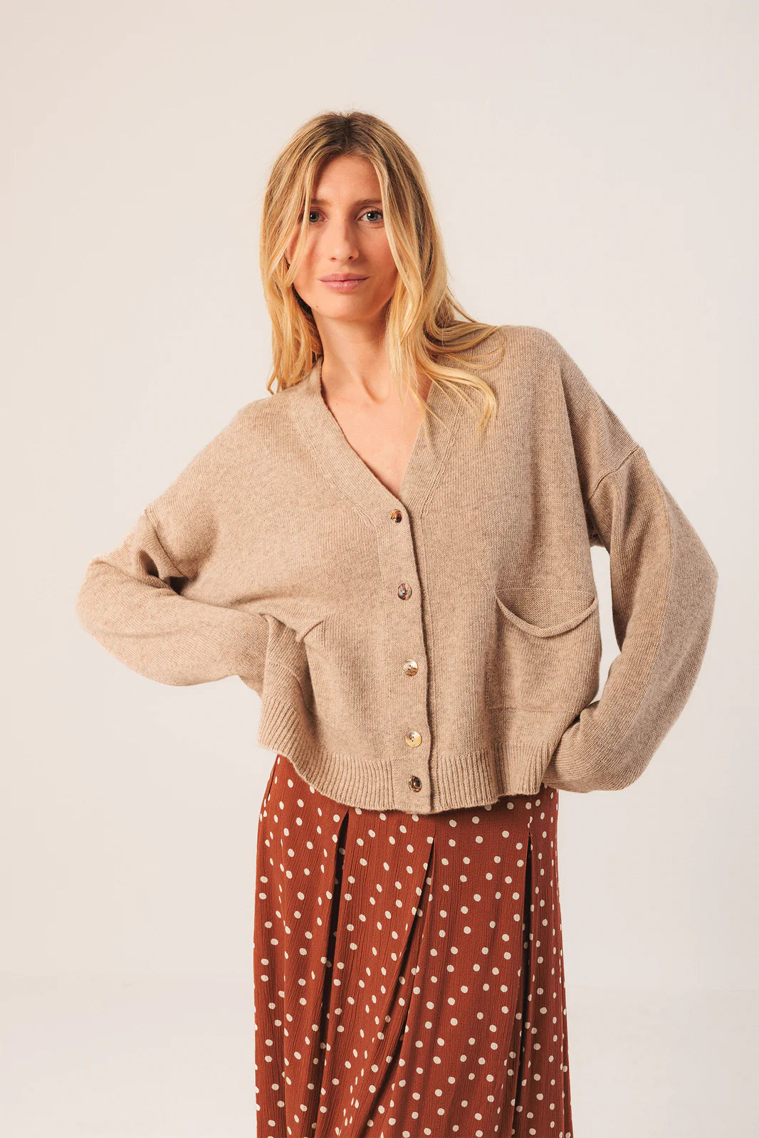 CHAQUETA CON CASHMERE BEIGE