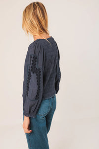 BLUSA BORDADO ÉTNICO ÍNDIGO
