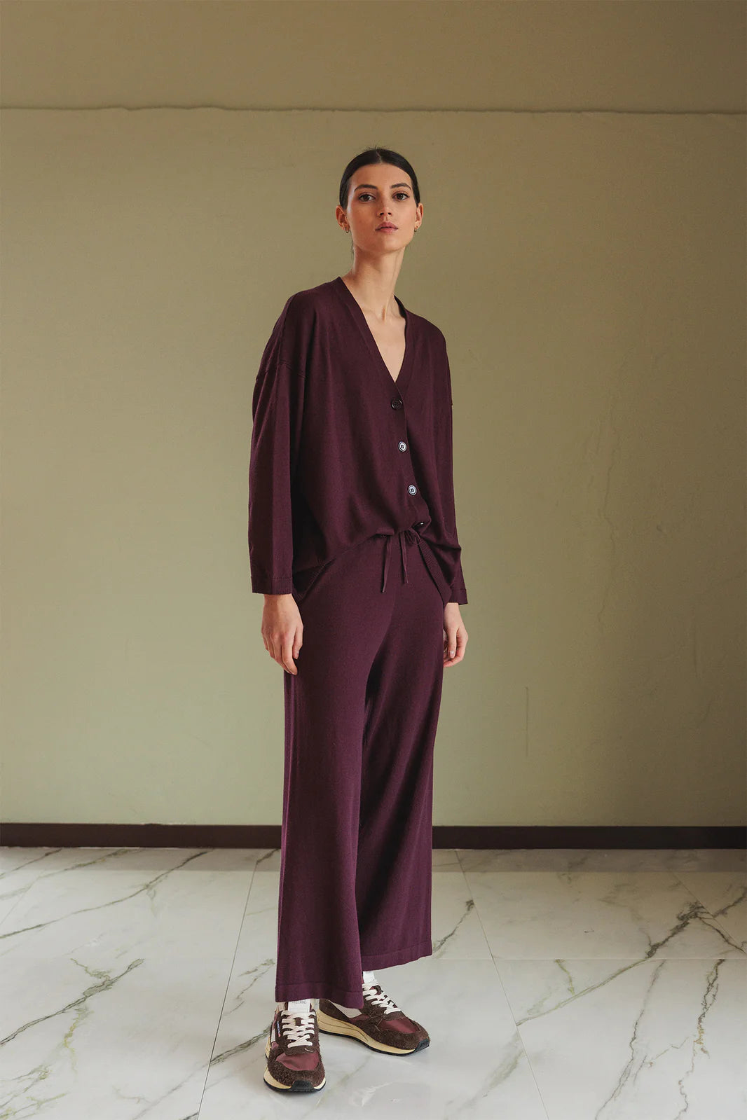 PANTALÓN AMPLIO SEAWOOL BERENJENA